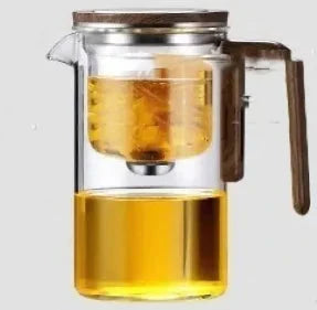 All-Glass Heat-Resistant Teapot with Integrated Filter