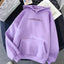 Hoodie surdimensionné avec impression de lettres pour adolescents et femmes