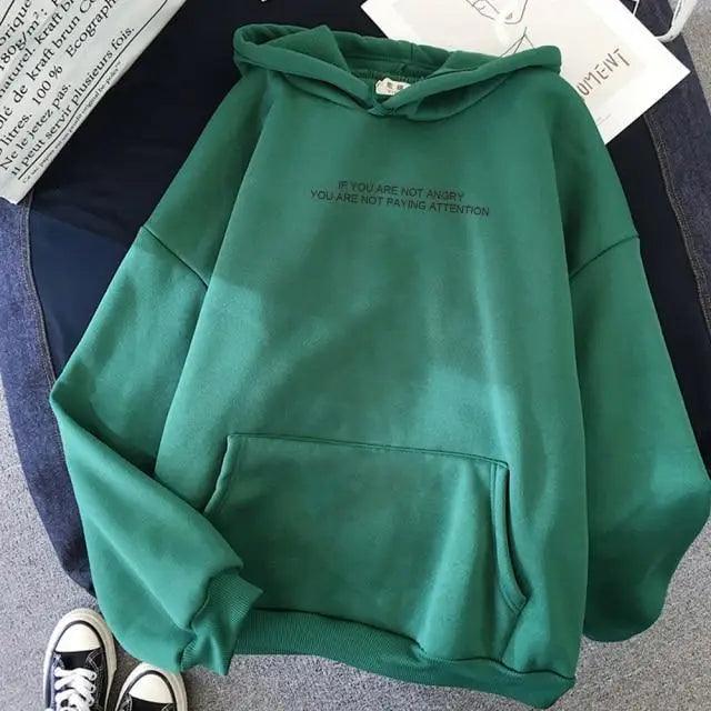 Hoodie surdimensionné avec impression de lettres pour adolescents et femmes