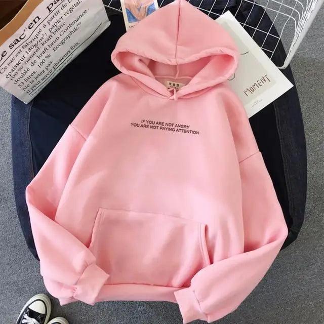 Hoodie surdimensionné avec impression de lettres pour adolescents et femmes