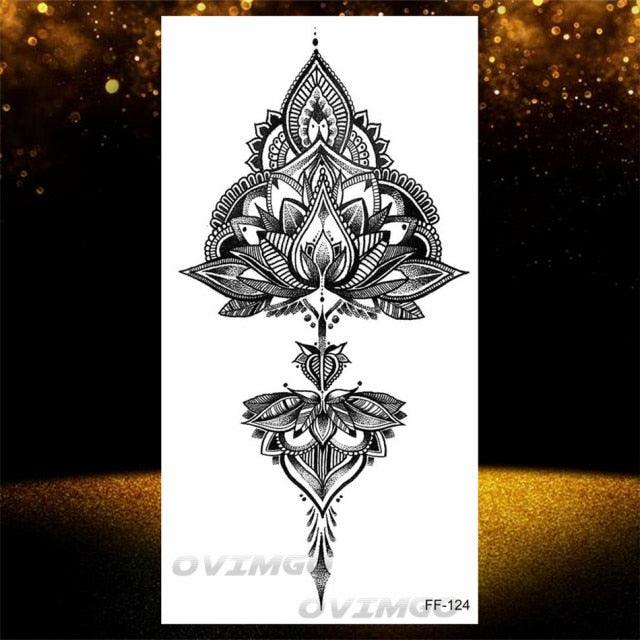 Elegant Temporary Lotus Flower Tattoo Sticker for Women