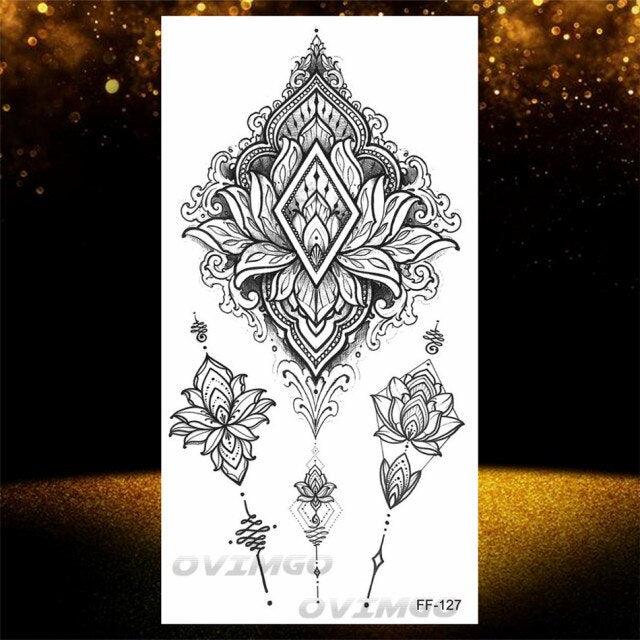 Elegant Temporary Lotus Flower Tattoo Sticker for Women