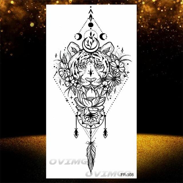 Elegant Temporary Lotus Flower Tattoo Sticker for Women