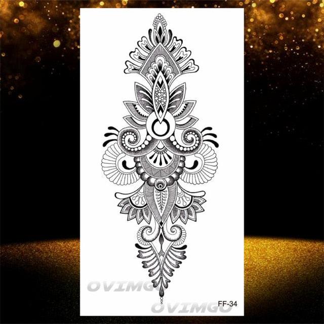 Elegant Temporary Lotus Flower Tattoo Sticker for Women