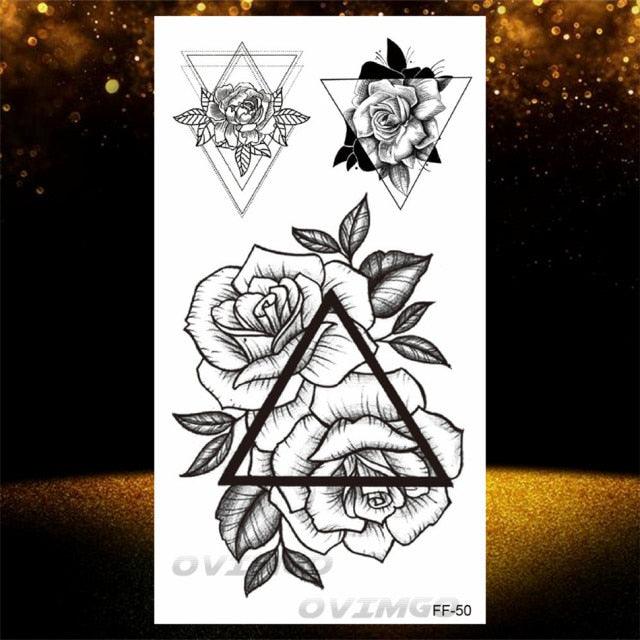Elegant Temporary Lotus Flower Tattoo Sticker for Women
