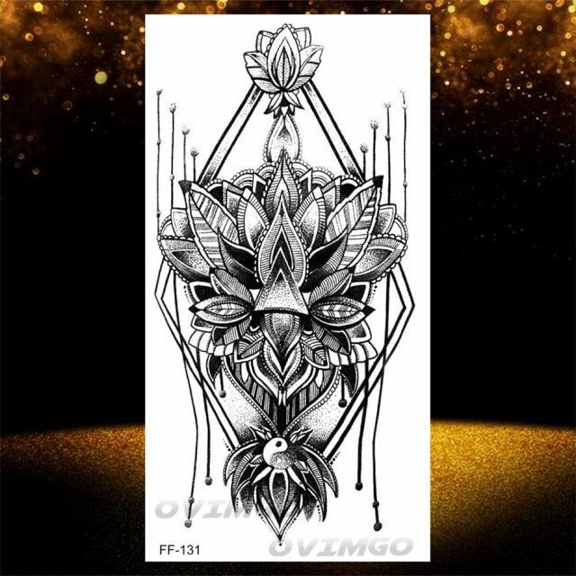 Elegant Temporary Lotus Flower Tattoo Sticker for Women