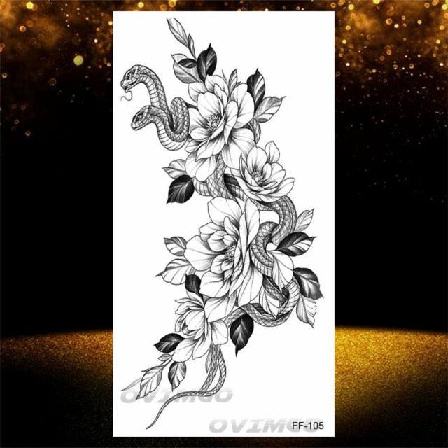 Elegant Temporary Lotus Flower Tattoo Sticker for Women