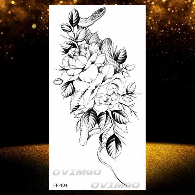 Elegant Temporary Lotus Flower Tattoo Sticker for Women