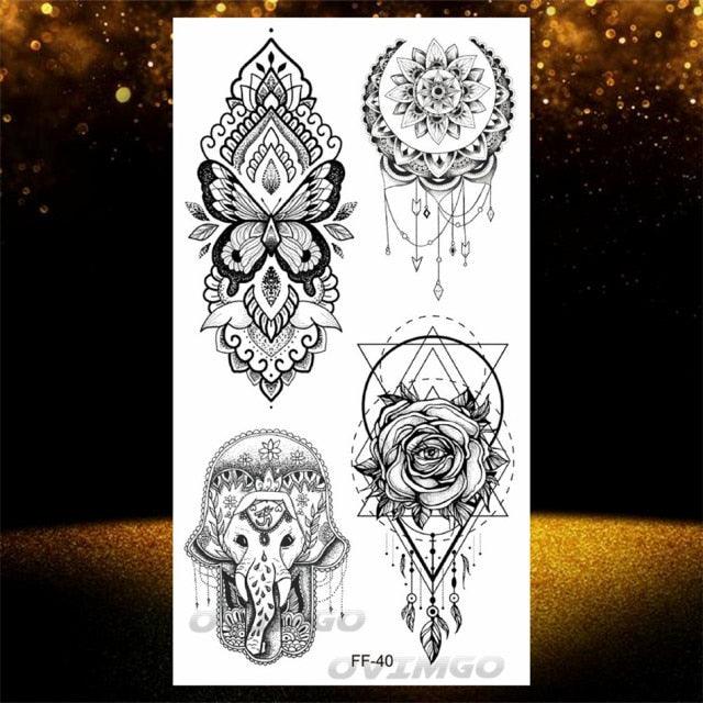 Elegant Temporary Lotus Flower Tattoo Sticker for Women
