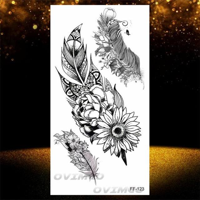 Elegant Temporary Lotus Flower Tattoo Sticker for Women