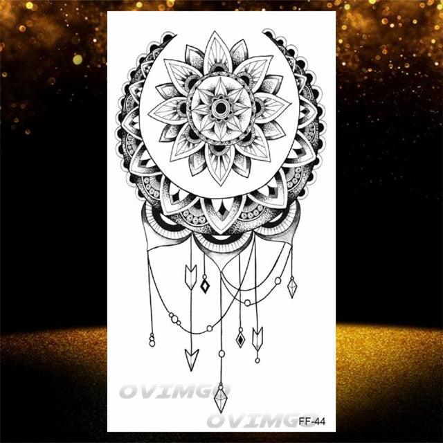 Elegant Temporary Lotus Flower Tattoo Sticker for Women