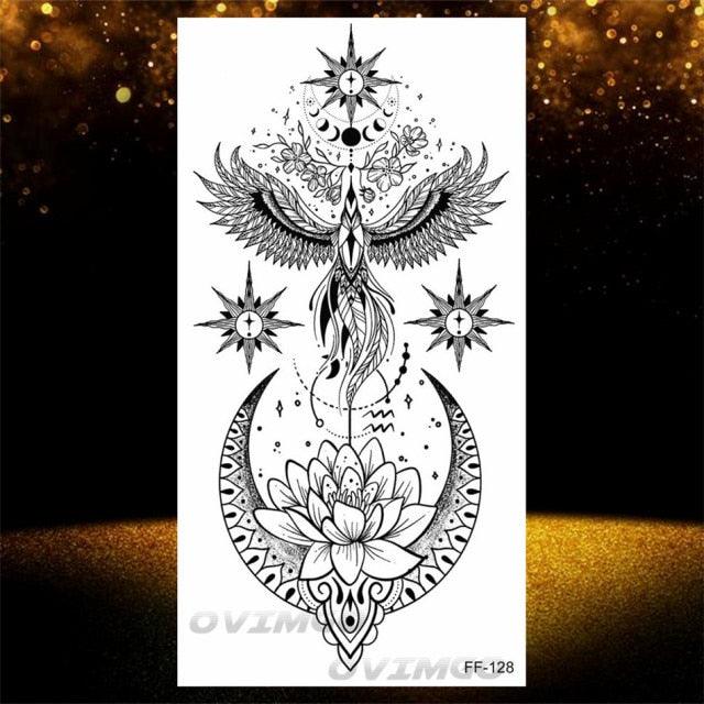 Elegant Temporary Lotus Flower Tattoo Sticker for Women