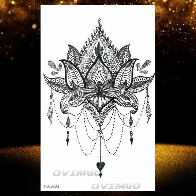 Elegant Temporary Lotus Flower Tattoo Sticker for Women