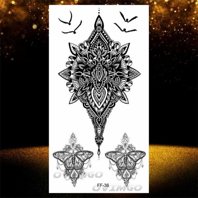 Elegant Temporary Lotus Flower Tattoo Sticker for Women