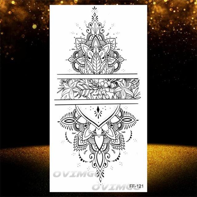 Elegant Temporary Lotus Flower Tattoo Sticker for Women