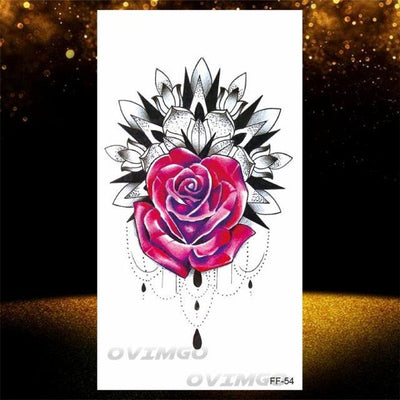 Elegant Temporary Lotus Flower Tattoo Sticker for Women