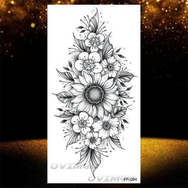 Elegant Temporary Lotus Flower Tattoo Sticker for Women