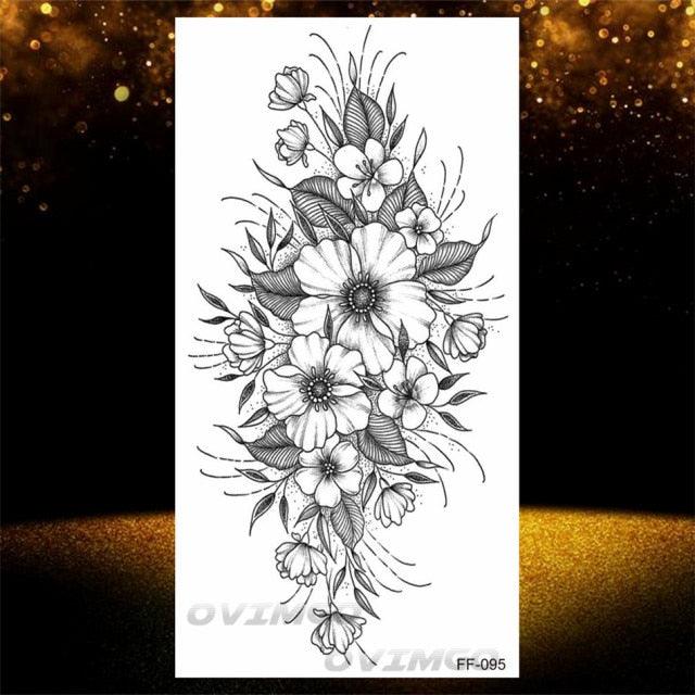 Elegant Temporary Lotus Flower Tattoo Sticker for Women