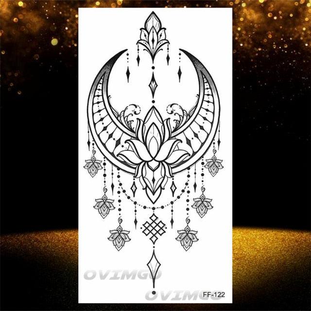 Elegant Temporary Lotus Flower Tattoo Sticker for Women