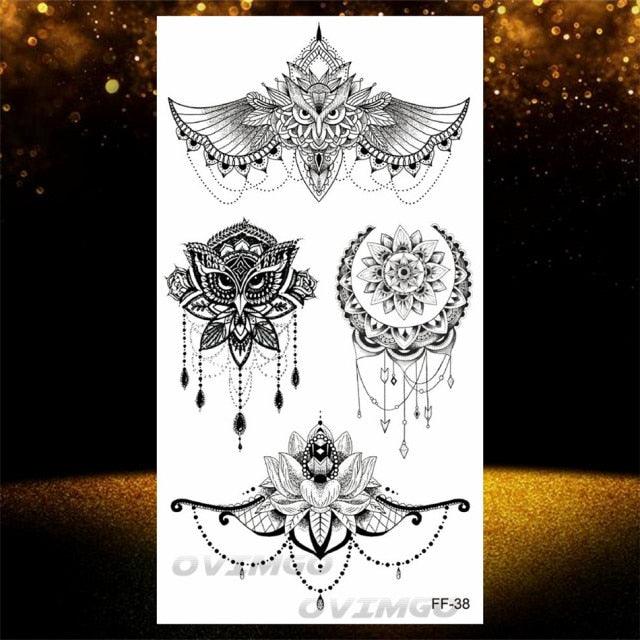 Elegant Temporary Lotus Flower Tattoo Sticker for Women