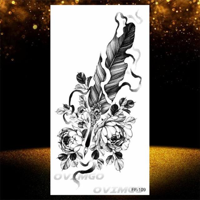 Elegant Temporary Lotus Flower Tattoo Sticker for Women
