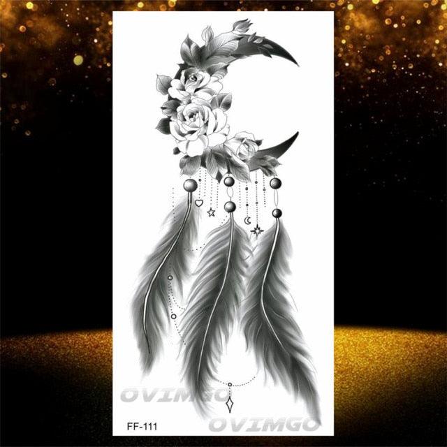 Elegant Temporary Lotus Flower Tattoo Sticker for Women