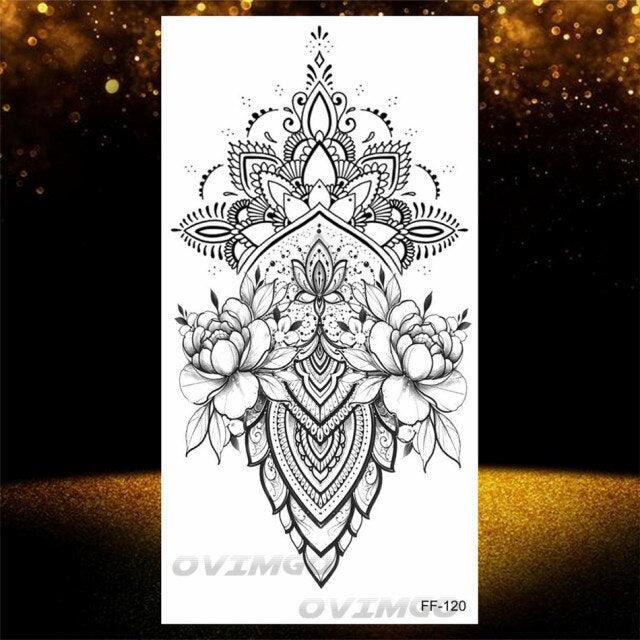 Elegant Temporary Lotus Flower Tattoo Sticker for Women