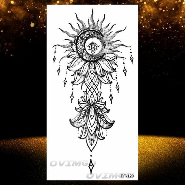 Elegant Temporary Lotus Flower Tattoo Sticker for Women