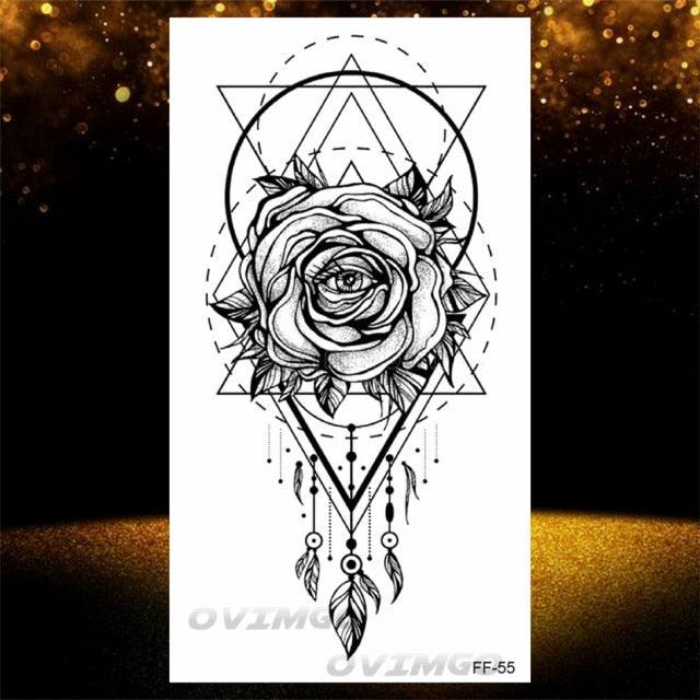 Elegant Temporary Lotus Flower Tattoo Sticker for Women