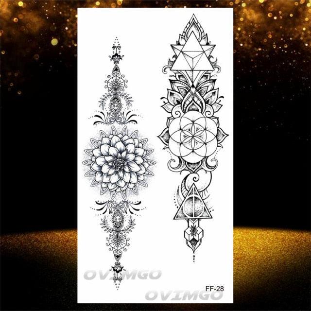 Elegant Temporary Lotus Flower Tattoo Sticker for Women