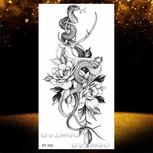 Elegant Temporary Lotus Flower Tattoo Sticker for Women