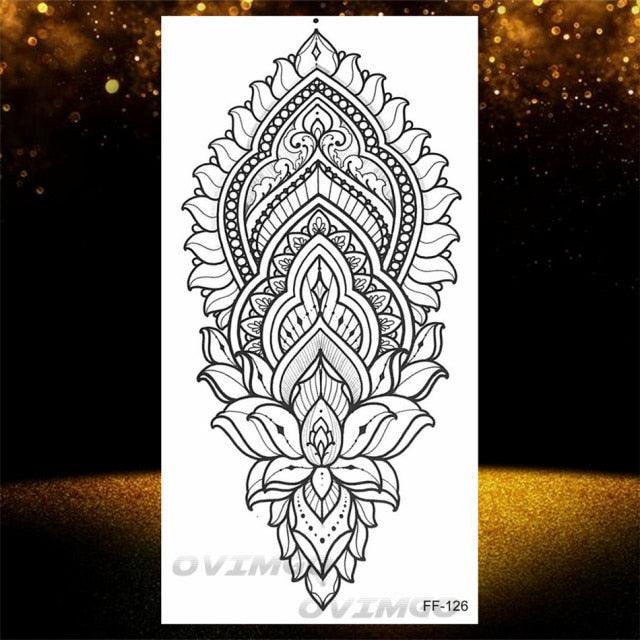 Elegant Temporary Lotus Flower Tattoo Sticker for Women