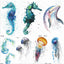 Seahorse Dolphin Temporary Tattoo Stickers for All Ages