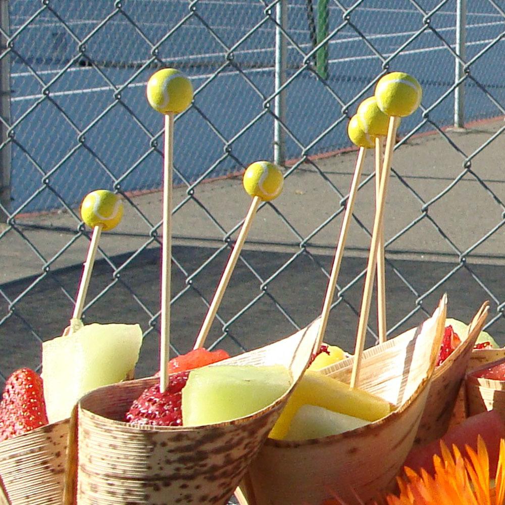 Tennis Ball Bamboo Cocktail Picks - 100 or 1000 Count
