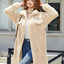 Texture Button Up Dropped Shoulder Coat - Korvel