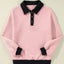 Texture Quarter Button Long Sleeve Sweatshirt