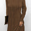 Textured Drawstring Long Sleeve Hooded Dress
