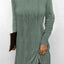 Textured Drawstring Long Sleeve Hooded Dress