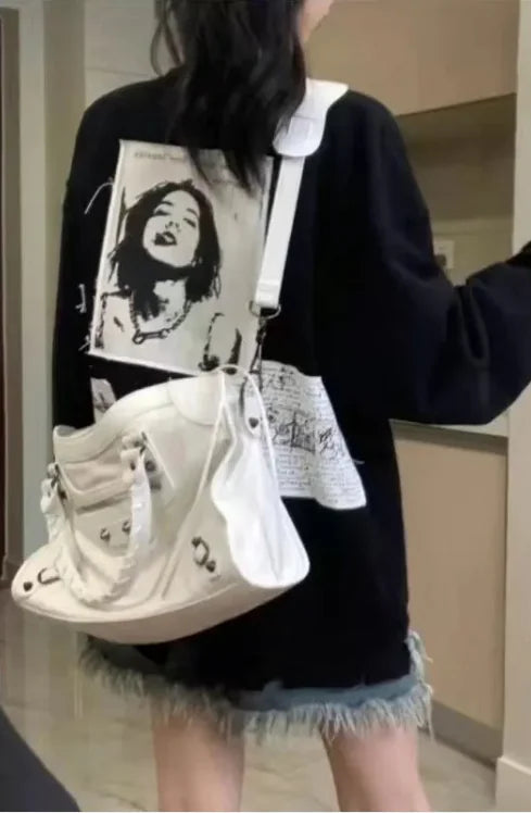 Gothic PU Leather Rivet Shoulder Bag for Women