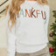 THANKFUL Round Neck Long Sleeve Knit Top