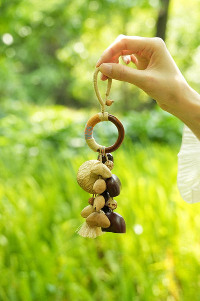 The Artisan Hoop - Yarn-Wrapped Wood Ring Charm