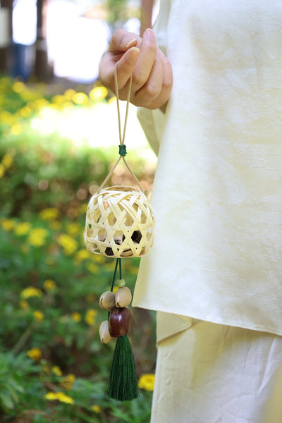 The Bamboo Lantern - Hand-Woven Charm with Seed Bells