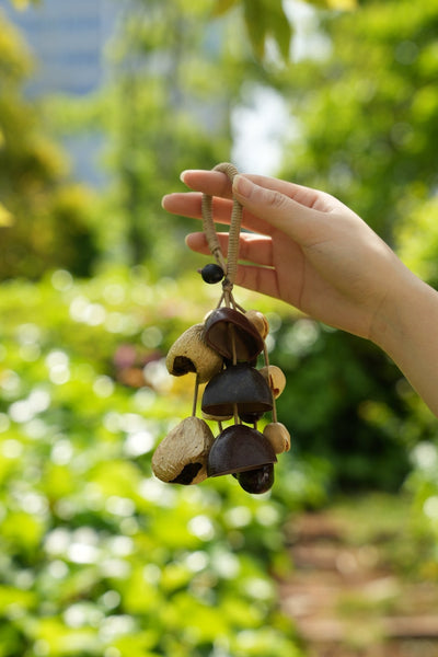 The Deep Woods Rattle - Dark Nut & Hollow Pod Cluster Charm