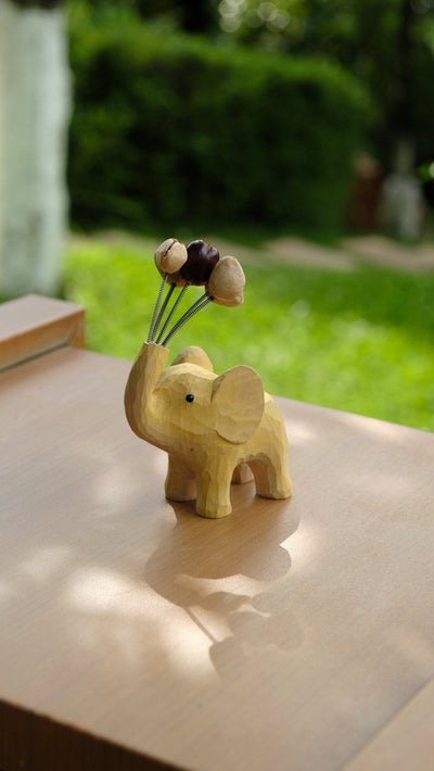 The Dreamy Elephant - Wooden Phone Stand & Seed Balloon Car Ornament