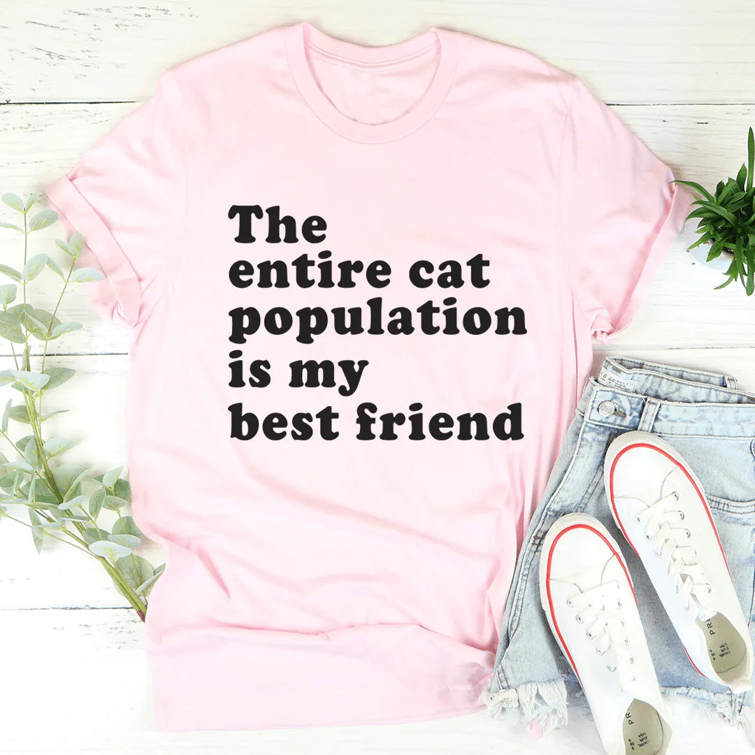 Camiseta "Toda la población felina es mi mejor amiga"