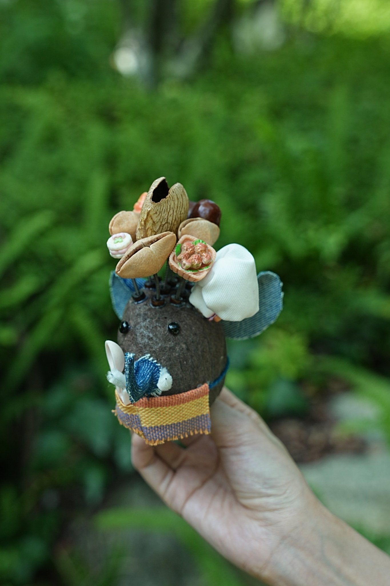 "The Feast King" - Nut Shell Elephant Doll