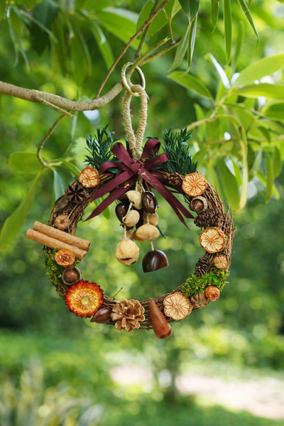 The Festive Forest Wreath - Natural Vine Wreath with Dried Citrus & Cinnamon