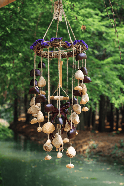 The Floral Harvest Chime - Vine Wreath Mobile with Dried Flowers