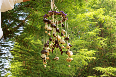 The Floral Harvest Chime - Vine Wreath Mobile with Dried Flowers