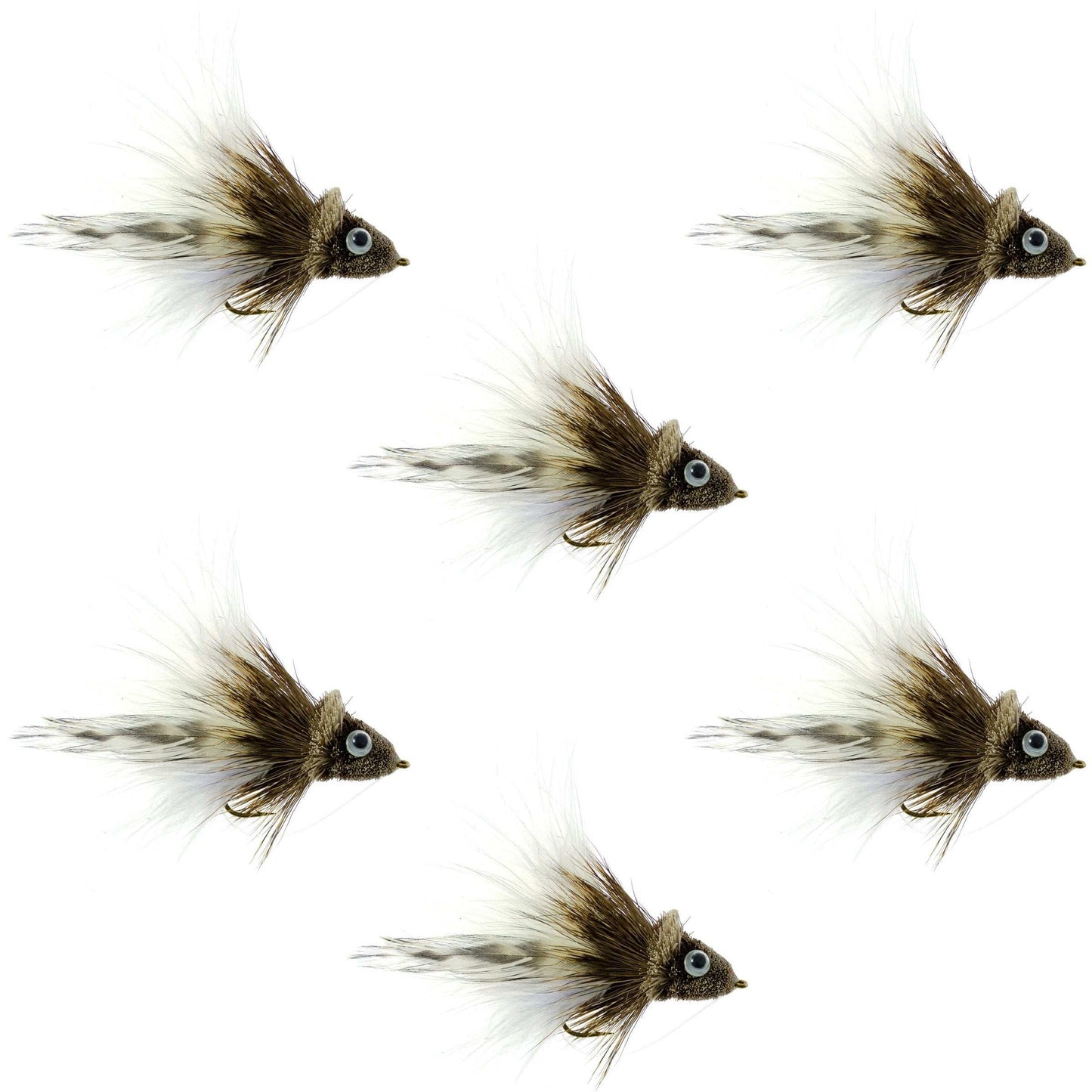 Premium White Marabou Dahlberg Diver Flies - Size 4 for Bass Fishing - Korvel